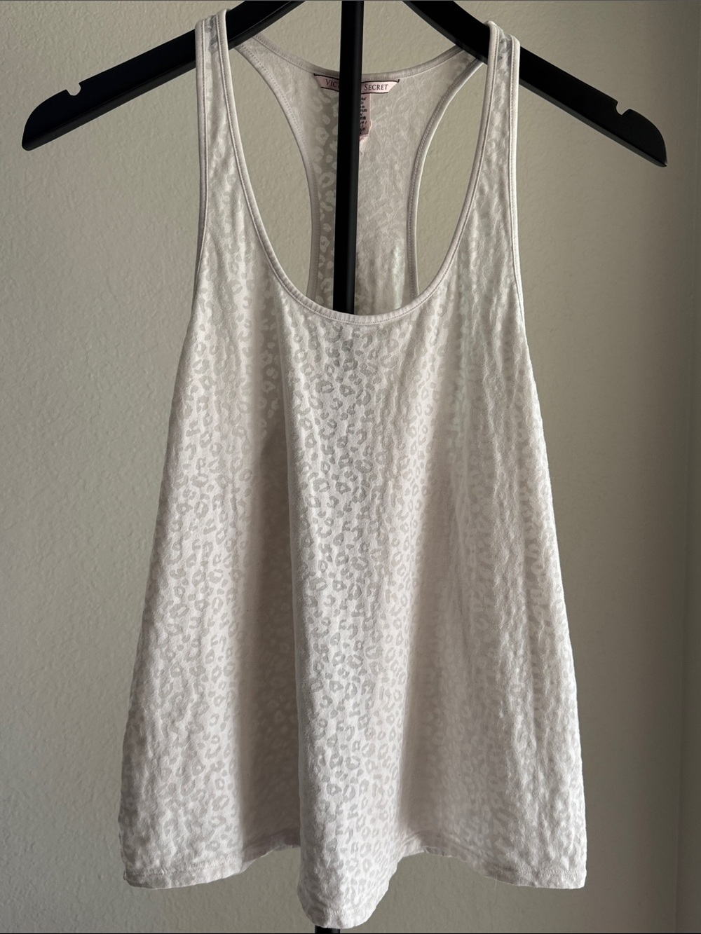 Victoria's Secret White Leopard Burnout Racerback Tank